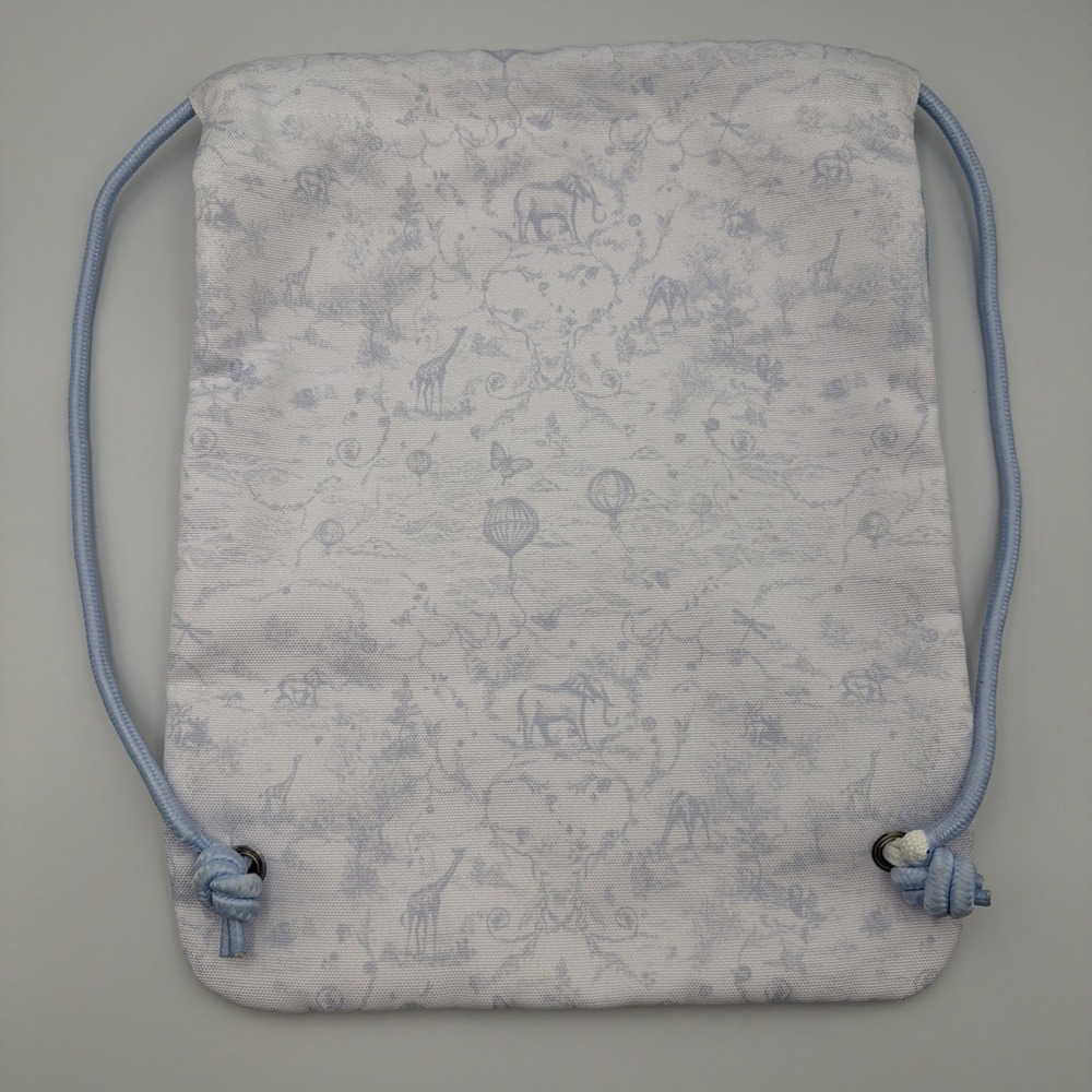 Authentic Dior Beauty VIP GWP White Blue Drawstring Pouch Toile De Jouy Safari - Picture 9 of 11